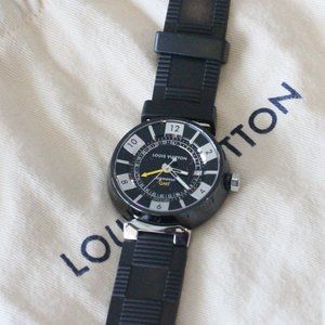 LOUIS VUITTON MENS TAMBOUR GMT AUTOMATIQUE WATCH